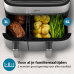 PHILIPS  Airfryer 5000-serie Dual Basket Met Stoomfunctie - NA555/00 - Dubbele Mand - SteamClean - 9L - Tot 6 Personen - Hetelucht friteuse - Zwart