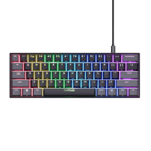 TRUST Gaming toetsenbord mini GXT867 Acira RGB verlichting AZERTY Zwart (24882)