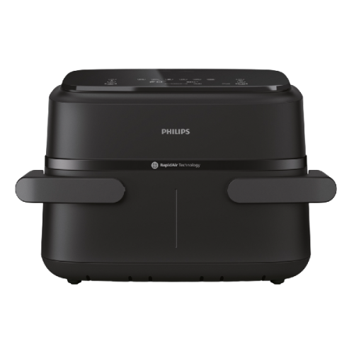 PHILIPS   Airfryer 1000-serie Dual Basket - NA154/00 - Dubbele Mand - Flexible Basket - 7,1 L - Tot 5 Personen - Zwart