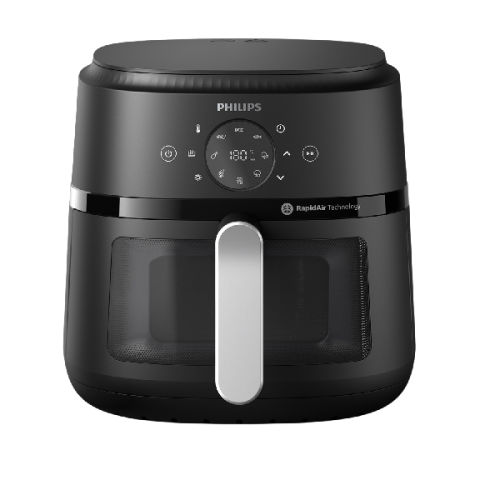PHILIPS   Airfryer 3000-serie - NA231/00 - Kijkvenster - RapidAir Plus - 6,2 L - Tot 5 Personen - Zwart - Heteluchtfriteuse - Zwart