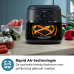 PHILIPS   Airfryer 3000-serie - NA231/00 - Kijkvenster - RapidAir Plus - 6,2 L - Tot 5 Personen - Zwart - Heteluchtfriteuse - Zwart