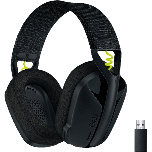 LOGITECH G435 Lightspeed 981-001050 Over-ear Draadloze gaming-headset Zwart