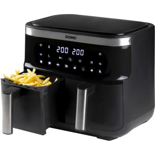 DOMO DO537FR DELIFRYER DOUBLE FRY ZONE - Airfryer - Zwart - 1,2 kg - 2850 W