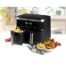 DOMO DO537FR DELIFRYER DOUBLE FRY ZONE - Airfryer - Zwart - 1,2 kg - 2850 W