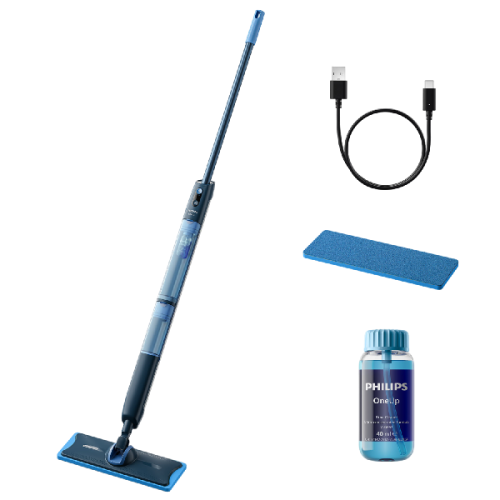 PHILIPS OneUp XV5113/01 - Vloerreiniger - Schoon water tank: 281 ml / Vuil watertank: 178 ml - Blauw
