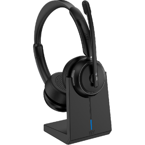 ISY IHS-8200 met laadstation On-ear Draadloze headset Met Noise-cancelling Zwart