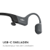 SHOKZ OpenRun USB-C Neckband Draadloze hoofdtelefoon - Zwart