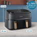 PHILIPS  Airfryer 3000-serie Dual Basket - NA352/00 - Dubbele Mand - 9 L - Tot 6 Personen  - Heteluchtfriteuse - Zwart