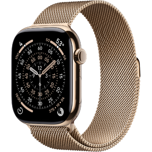 APPLE Watch Series 11 GPS + Cellular - 46mm Gold Titanium Case - Gold Milanese Loop M/L
