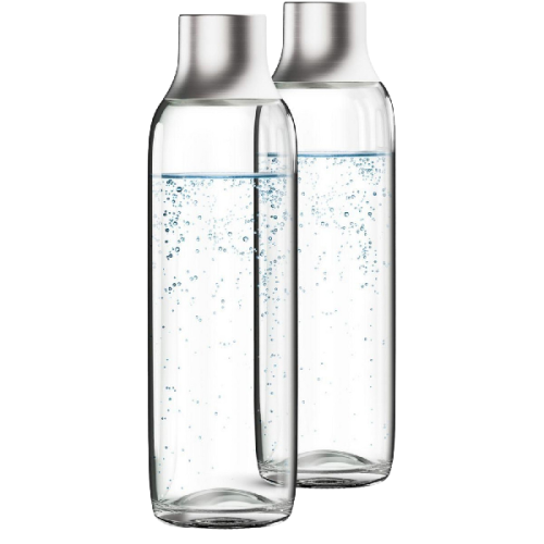 BRITA SodaTRIO - 2 Glazen Flessen - Accessoires voor Sodamaker en Bruiswatermachine Fles