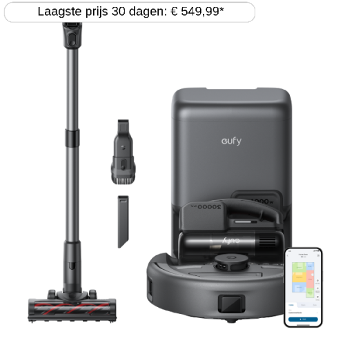 EUFY 3-in-1 E20 Grijs - Robotstofzuiger - Grijs