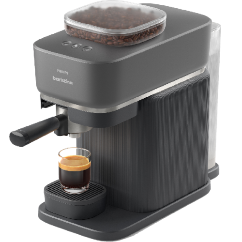 PHILIPS Baristina - BAR300/60 - Semi-Automatische Espressomachine, Pistonmachine - Koffiemachine met Bonen - Zwart - Semi automatische espressomachine - Zwart