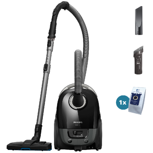 PHILIPS XD3112/09 - Stofzuiger met zak - Max zuigvermogen 900 W - Zwart