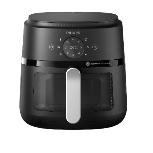 PHILIPS   Airfryer 2000-serie - NA231/00 - Kijkvenster - RapidAir Plus - 6,2 L - Tot 5 Personen - Zwart - Heteluchtfriteuse - Zwart