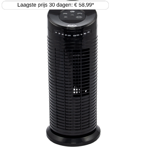 SOLIS Torenventilator Tower Type 749 Zwart - Torenventilator - 16 cm - 3 snelheden - Zwart