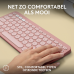 LOGITECH Pebble Keys 2 K380s (920-011805) Draadloos Standard Toetsenbord AZERTY Roze