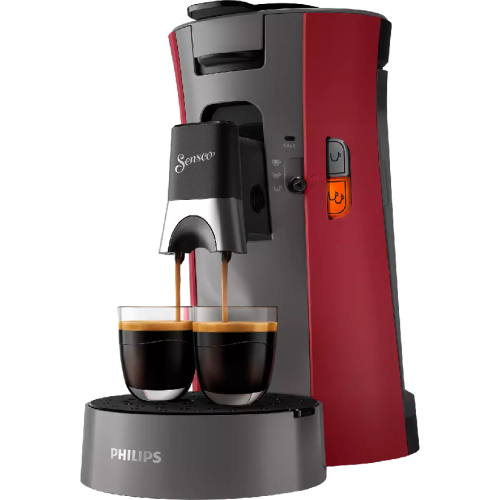 PHILIPS Senseo Select  (CSA230/90) - Koffiepadmachine - Met padsysteem - 900 ml - Rood / Grijs