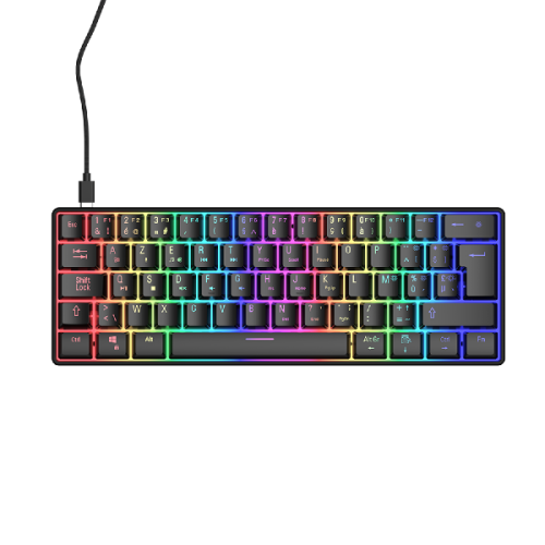 QWARE San Jose Mechanical (QW GMK-6700BE) Bedraad Mecha-Membran Gaming-toetsenbord AZERTY Zwart
