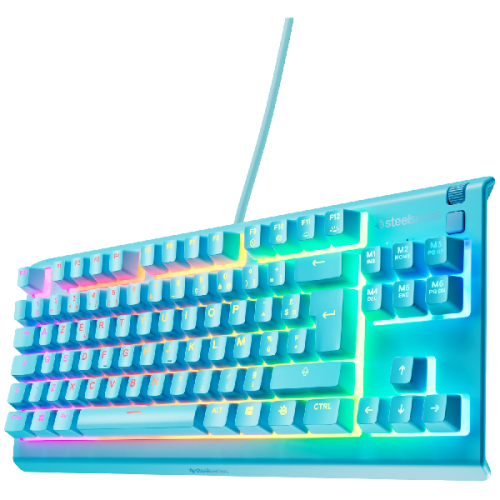 STEELSERIES Apex 3 TKL - Aqua - FR Azerty Layout Bedraad Gaming-toetsenbord QWERTY Blauw