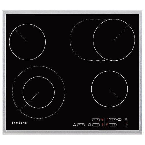SAMSUNG NZ64F5RD9AB/EF - Kookplaat - Inbouw - Keramisch - 2-fasen (Perilex) - breedte 57.5 cm
