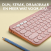 LOGITECH Pebble Keys 2 K380s (920-011805) Draadloos Standard Toetsenbord AZERTY Roze