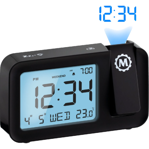 OREGON SCIENTIFIC Digitale wekker Night Owl '86 met projectie Zwart (CL030086BK-BL)